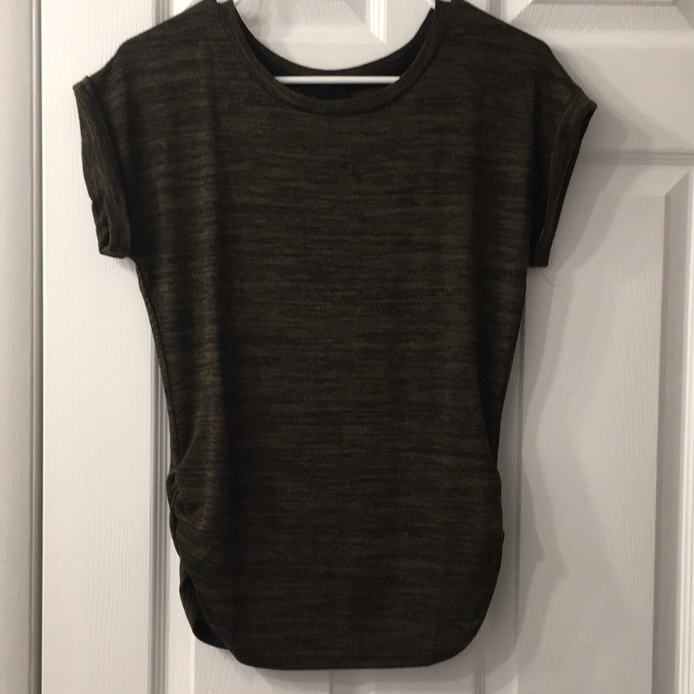 Black and a Olive Green Short Sleeve Shirt